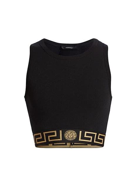 versace icon logo cropped tank top|Versace Jeans Couture Tops for Women .